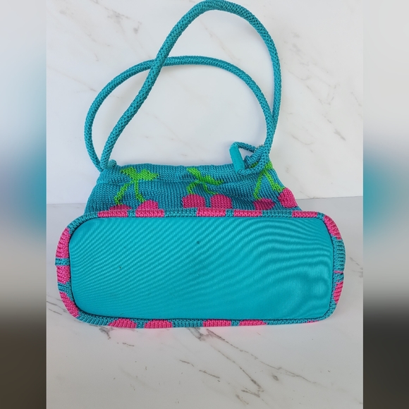 GUC The Sak Cherry Crochet Bag Y2K style Blue Pink - Picture 10 of 10